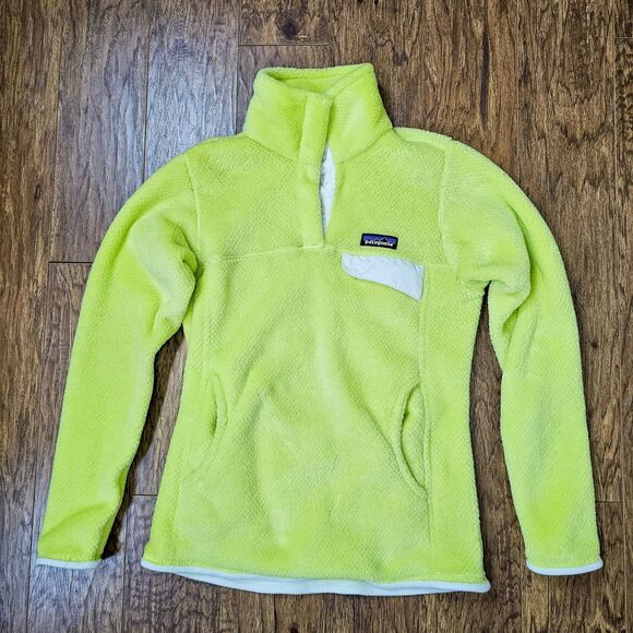 Patagonia Retool Snap T Neon Yellow Fleece Pull Over Size XS - Picture 3 of 11